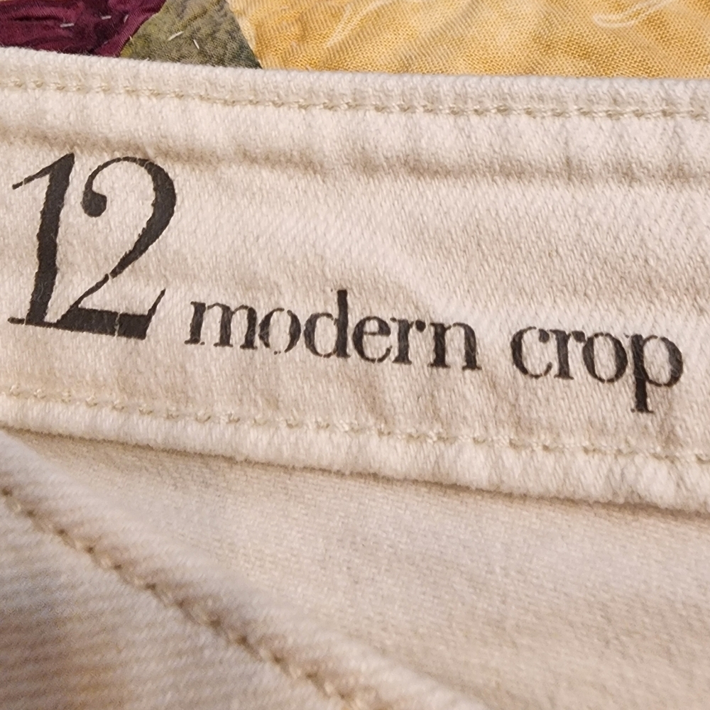 LOFT Modern Cuffed Crop Jeans Off White Buttercream Classic Spring Summer - Picture 10 of 12
